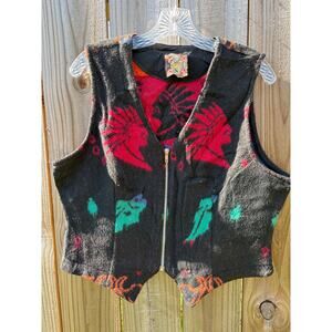VTG Circle T Western Navajo-Inspired Knit Vest Size L